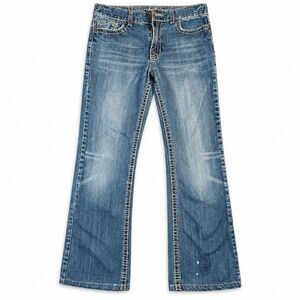 Cody James Jeans Boys W20 Blue Bootcut Western Contrast Stitch Cotton Denim